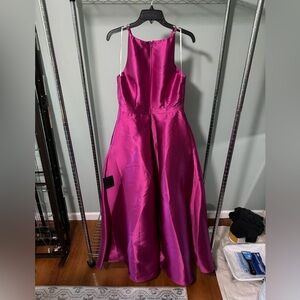 Lulu’s Broadway Show Magenta High-Low Gown